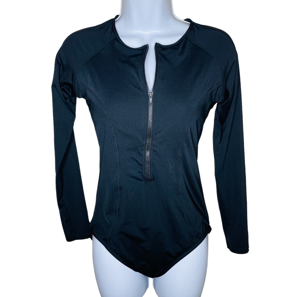 Athleta Cortes Long Sleeve One Piece Black